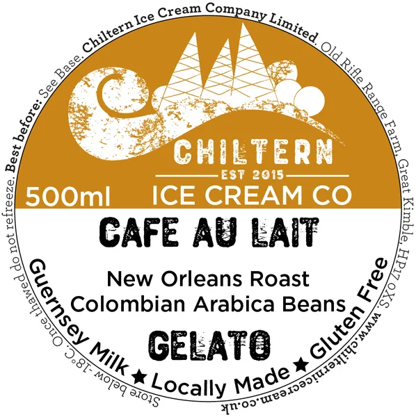 Café au lait gelato 500ml label