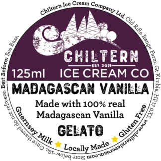 Madagascan vanilla gelato 125ml label