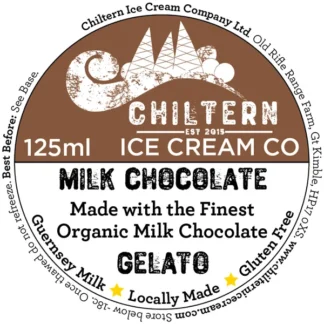 Milk chocolate gelato 125ml label