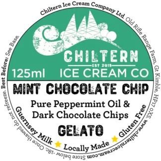 Mint chocolate chip gelato 125ml label