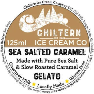 Sea salted caramel gelato 125ml label
