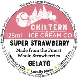 Super strawberry gelato 125ml label