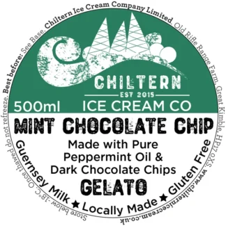 Mint chocolate chip gelato 500ml label