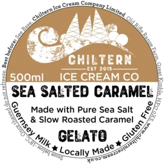 Sea salted caramel gelato 500ml label