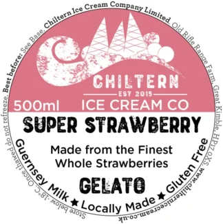 Super strawberry gelato 500ml label