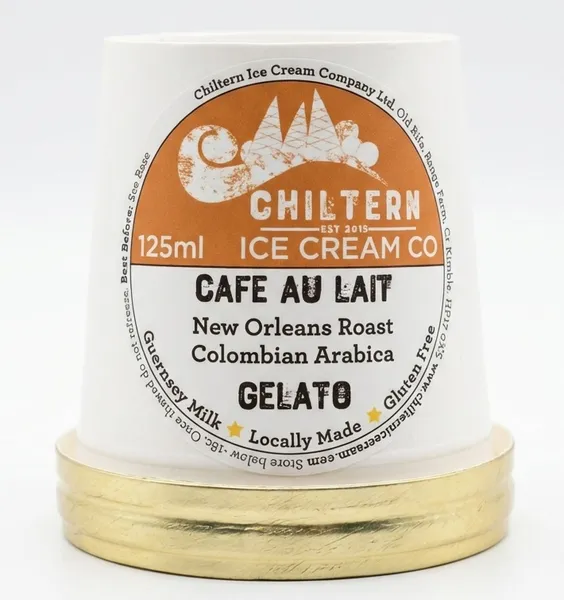 A tub of 125ml cafe au lait gelato