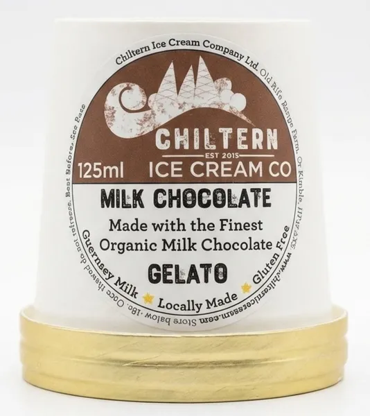 A tub of 125ml milk chocolate gelato