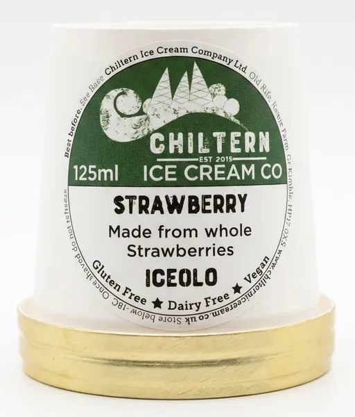 A tub of 125ml strawberry iceolo