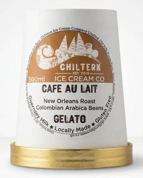 A tub of 500ml cafe au lait gelato